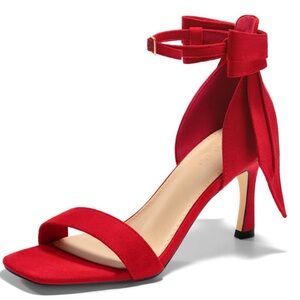 Coutgo Womens Bow Tie High Heels One Strap Heeled Sandals Sexy Stiletto Open Toe